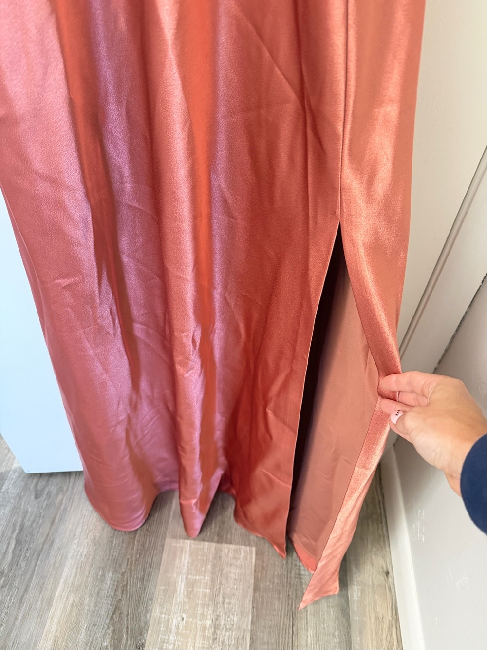 Birds Grey Monica Satin Dress in Terracotta, size XL NEW w/ tags - Picture 7 of 10
